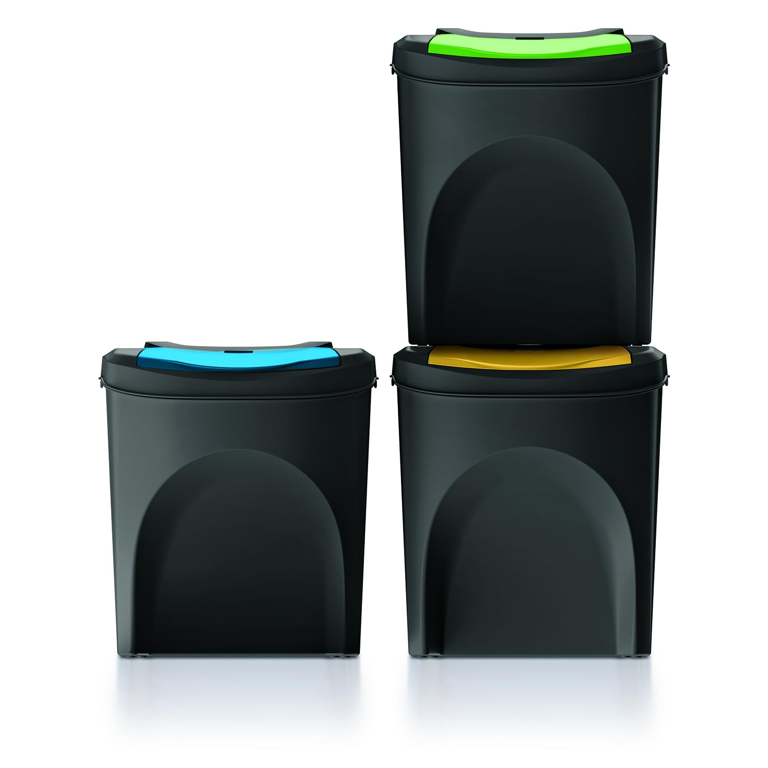 Keden Sortibox Juego de Cubos de Reciclaje Apilables (3, 25L)
