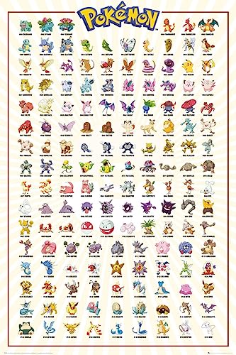 Maxi poster Pokémon Kanto 151 plastifié