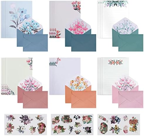 36 sztuk papier listowy i koperty, papier i koperty listy, dokumenty do pisania i koperty papier do pisania na zaproszenia ślubne i prezenty, z 3 naklejkami do stemplowania