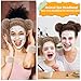 Atoden Bear Ears Spa Wristband Set - Cute Animal Skincare Headband for Washing Face - Fluffy Elastic Face Wash Hair Band for Women & Girls - Trendy Brown