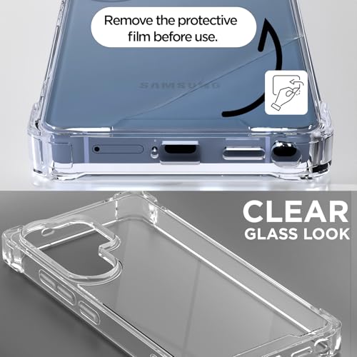 Image of Amazon Basics Back Cover for Samsung Galaxy S26 Ultra 5G PC + TPU Clear Transparent Raised Edges Shockproof Protective Phone Bumper Case (Transparent)