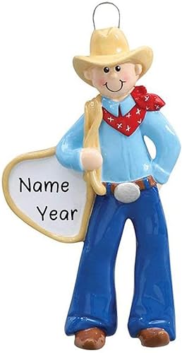Miniatura 2 de Adorno navideño de vaquero personalizado | Adornos personalizados de vaquero de escritura personalizada 2025