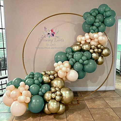 Captank Double Stuffed Sage Green Nude Gold Balloons Arch Emerald Blush Latex Balloon Garland For Boho Party Baby Shower Birthday Wedding Anniversary Decoration