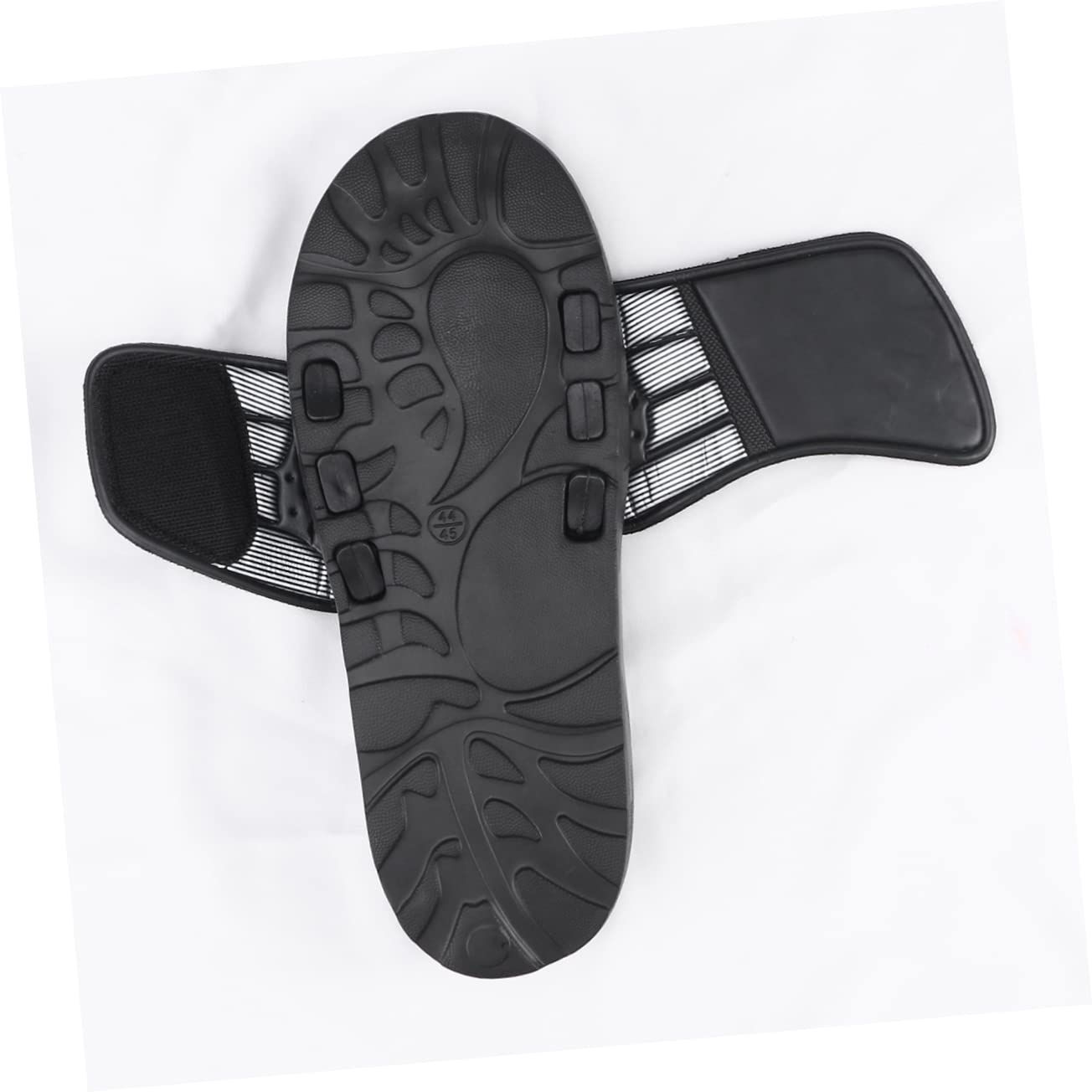 KOMBIUDA 1 Paar Therapeutische Sandalen Für Fußmassage Akupunktur Hausschuhe Für Plantarfasziitis Männer Und Frauen Mit Tai Chi Gossip Black Dot