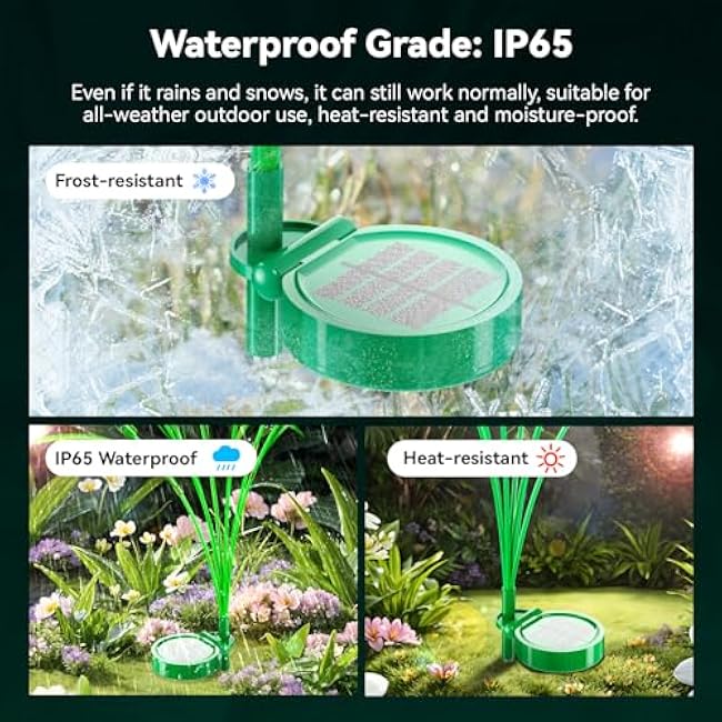 Solar Garden Lights 2 Pack, 16LED Swaying Solar Lights for Mother's Day, 30 Inches Waterproof Yard Light for Pathway Yard Outdoor Garden Decor, Gardening Gifts, Warm White