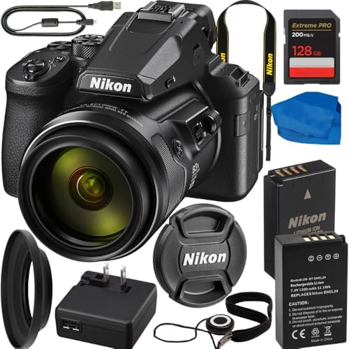 Nikon COOLPIX P950 Digital Camera with Accessory Bundle: SanDisk 128GB Extreme Pro SDXC Memory Card, Extended Life Replacement Battery (1500mAh) & More (11pc Bundle)