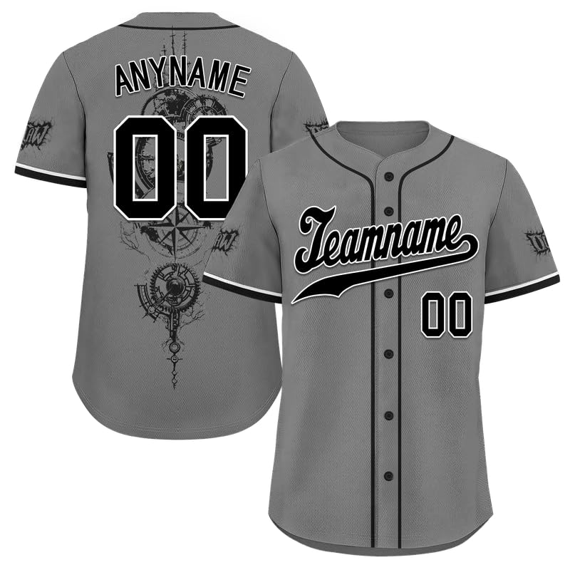 coolcustomize Custom Skull Baseball Jersey for Men Youth Team Gothic Sports Uniform Short Sleeve Softball Shirts with Name/Logo