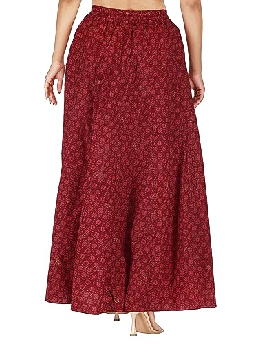 Image of Sttoffa Cotton Printed Women Wear Maxi Long Skirt 40 inch inch Full Length