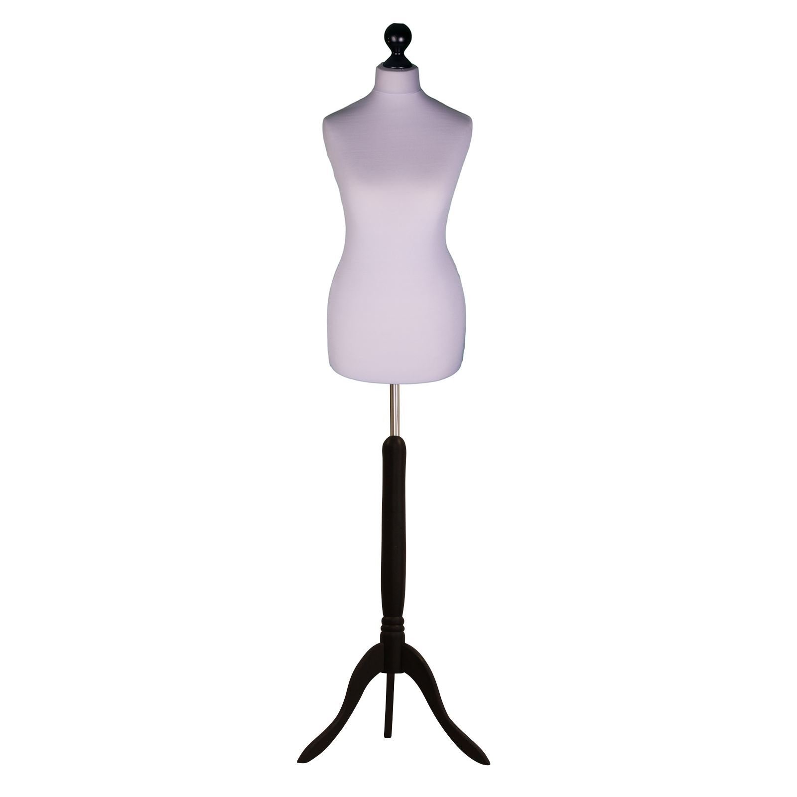 Display Guru Tailor Dummy torso Female UK Size 14/16 Black TRIPOD Silver