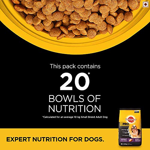 Image of Pedigree PRO Expert Nutrition Dry Food for Small Breed Adult Dogs (9 Months Onwards), Chicken Flavour, 1.2kg Pack