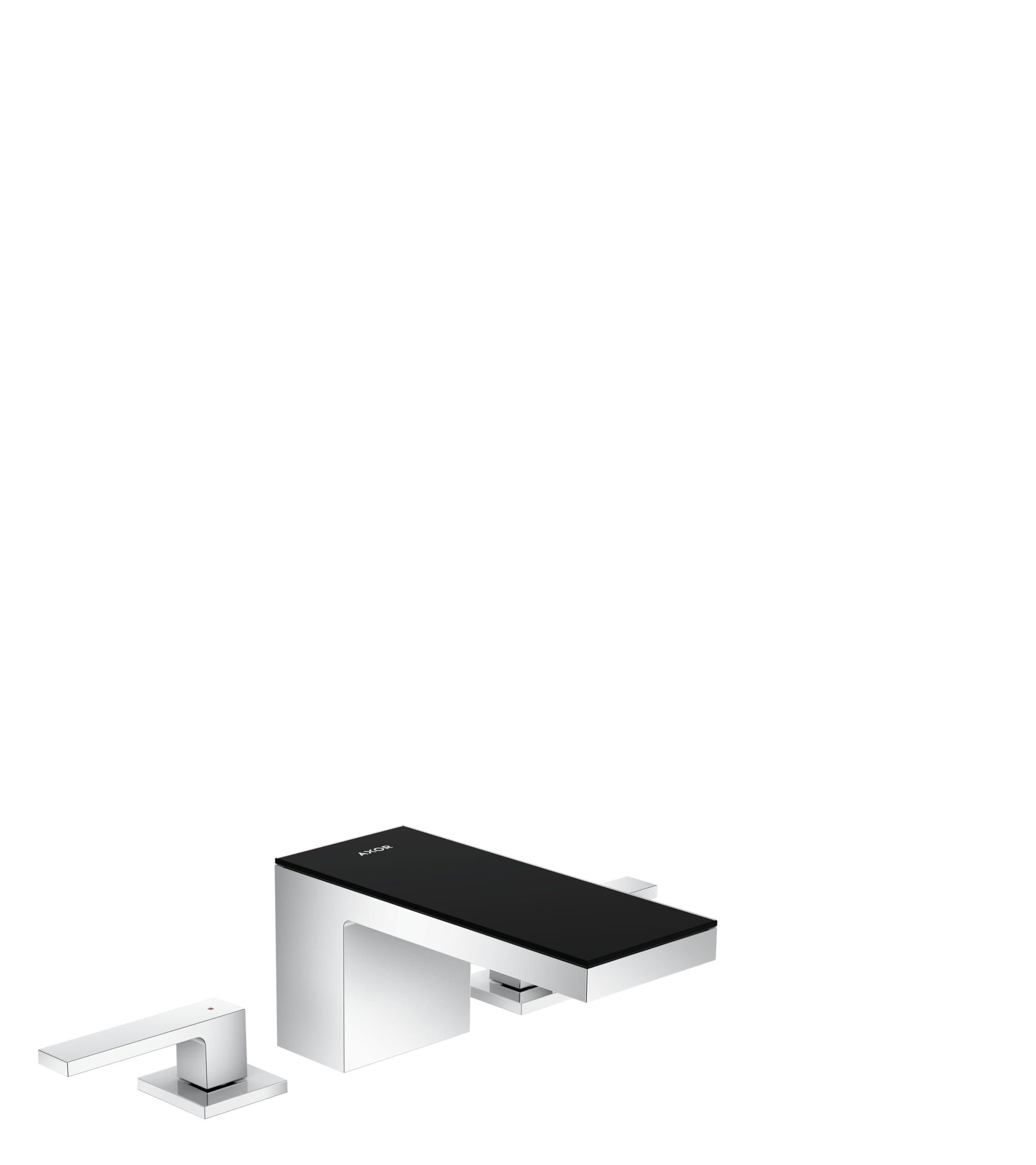 AXOR MyEdition Avantgarde 2-Handle 3 4-inch Tall Bathroom Sink Faucet in Chrome Black Glass 47050601