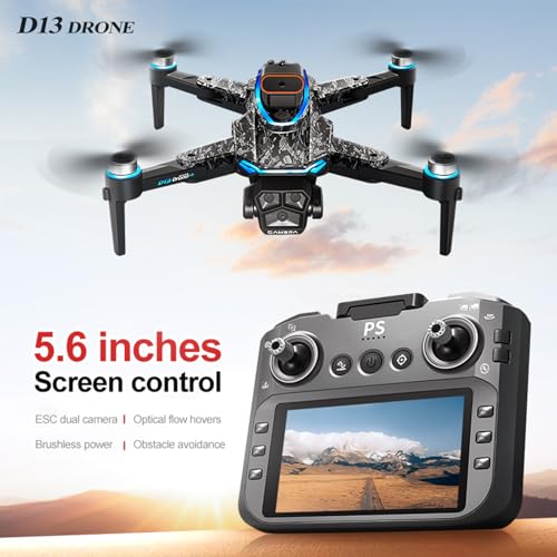 Camouflage Drone Toy with Camera for Adults, 5.6'' Touchscreen Remote,Dual Camera Zoom, Smart Obstacle Avoidance,2 Battery Life,for Beginner and Family Outdoor Fun - Image 3