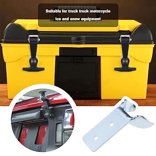 YINETTECH 1 Pair Rubber Hood Catch Elastic Flexible T-Handle Hasp Draw Latches with Stainless Steel Brackets for Tool Box Truck Automotive Vehicle Engine Hood - Image 3