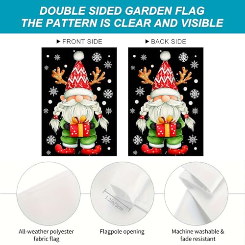 Image of BlissYard Christmas Santa Claus Garden Flag 12x18 Inch Polyester