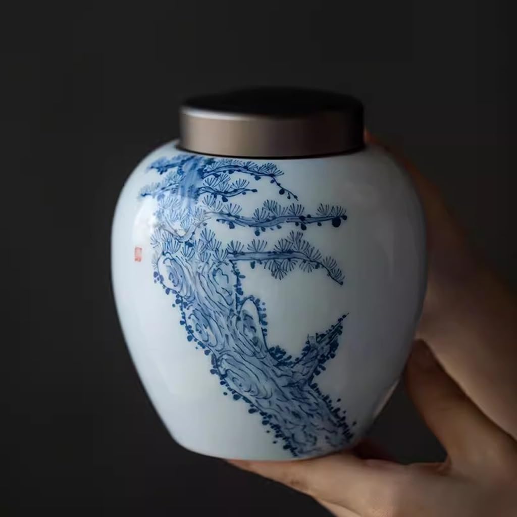 Organizer na torebki na herbatę Pojemnik do przechowywania herbaty Ręcznie malowane duże puszki na herbatę, domowe białe porcelanowe puszki do przechowywania herbaty, ceramiczne puszki na herbatę i m