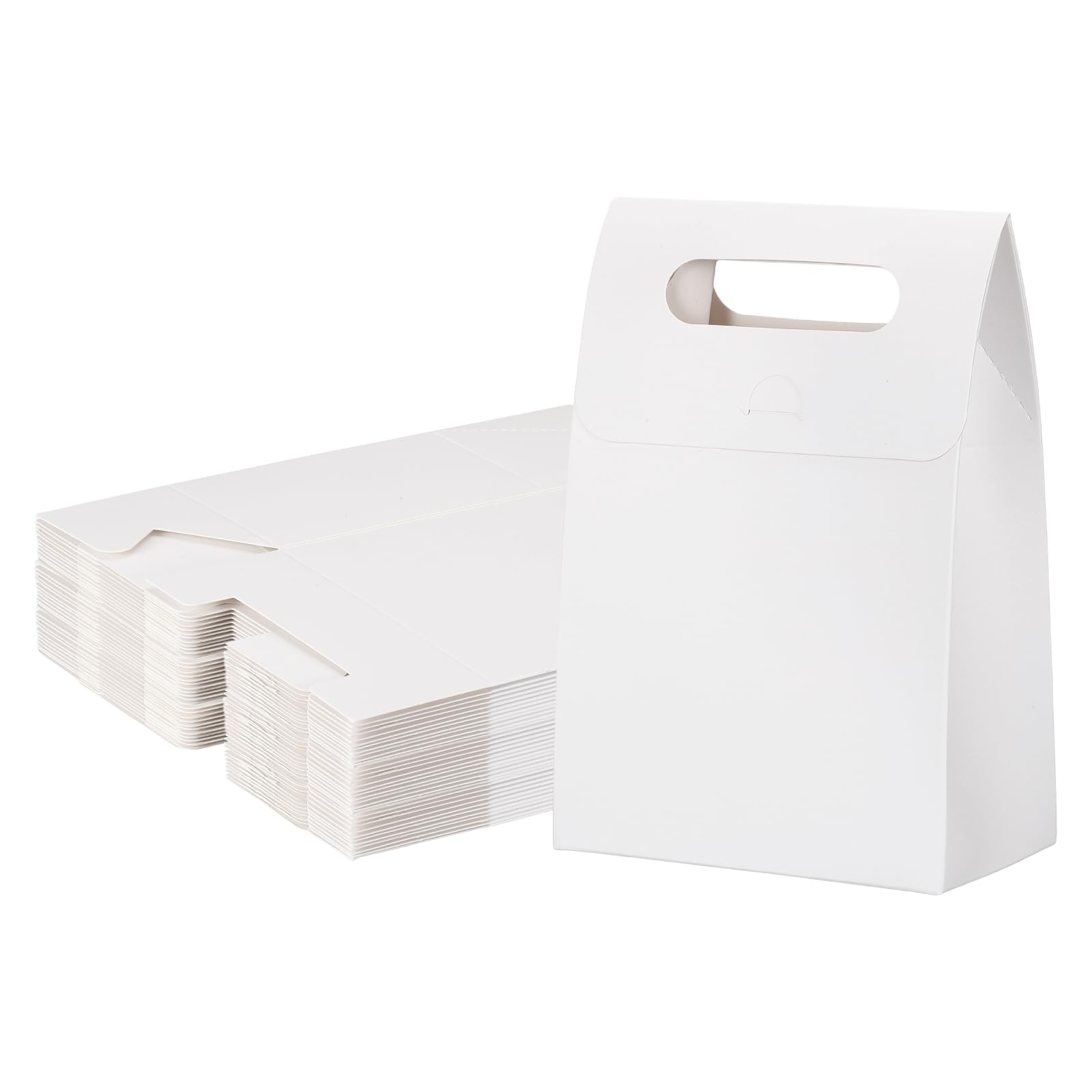 PATIKIL Kraft Paper Bags (13.5 x 8 x 19cm, White) (35Pcs) Stand Up Gift Bags with Handles, Suit for - Party Favor/Wedding/Bridal Shower/Festivals/Gift Packing — image 1