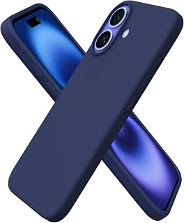 MADNOVA iPhone 16 İle Uyumlu Lansman Kılıf İnce Sıvı Silikon 3 Katmanlı Tam Kaplamalı Yumuşak Jel Kauçuk Telefon Kılıfı (lacivert)