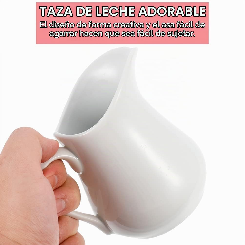 DOITOOL Taza De Leche De Cerámica Taza De Espumador De Leche Jarras De Salsa Dispensador De Jarabe Jarra De Crema De Cerámica Vertedor De Leche De Vaca Salsera Café Fuerte Clásico