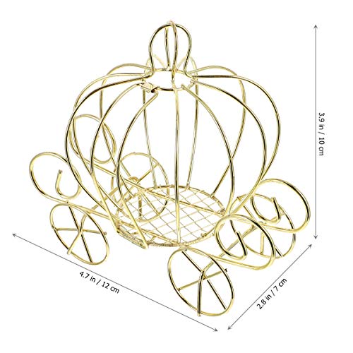 FOMIYES Pumpkin Carriage Candy Box, Pumpkin Carriage Gold Wire Candy Box Decorative Carriage Tabletop Centerpiece for Halloween Anniversary Wedding Birthday Party