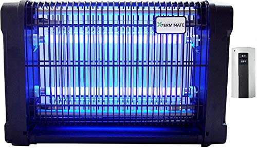 Xterminate Electric Fly Killer Zapper Electronic 16W, UV Attraction Bulbs, Commercial, Home, Kitchen, Remote Control, Wall Hanging, Kills Flies, Bugs, Mosquitoes, Wasps, Insects