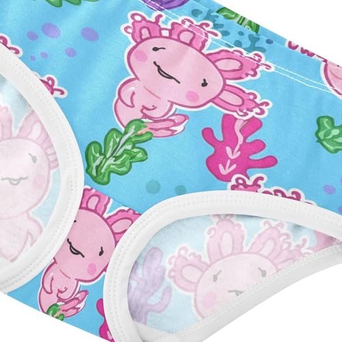 Girls Underwear Toddlers 2t Cotton Panties for Girl Flower Kids Undies Briefs Cute Pink Axolotls Plants Blue4