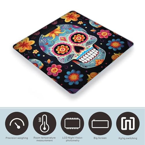 Báscula digital de baño con diseño Sugar Skulls 400 lb miniatura 3