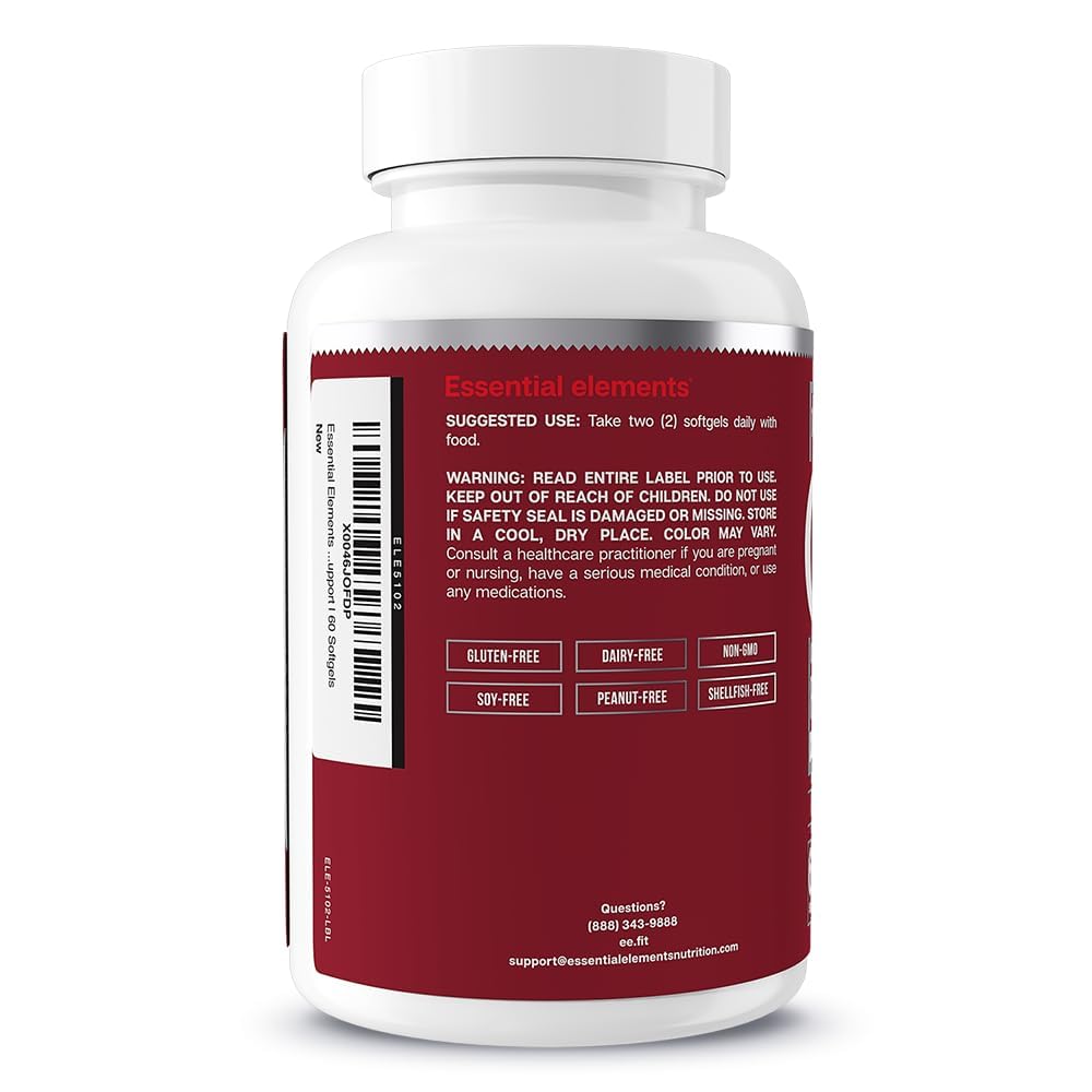 Essential Elements Omega-3 Fish Oil Supplement with EPA & DHA | Fatty Acids for Immune, Heart & Cognitive Support | 60 Softgels — Amazon image 4