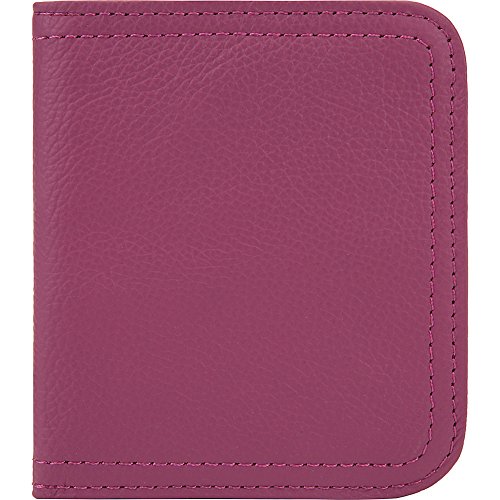 Travelon Women's RFID Blocking Leather Bifold Card Case, Berry, One Size