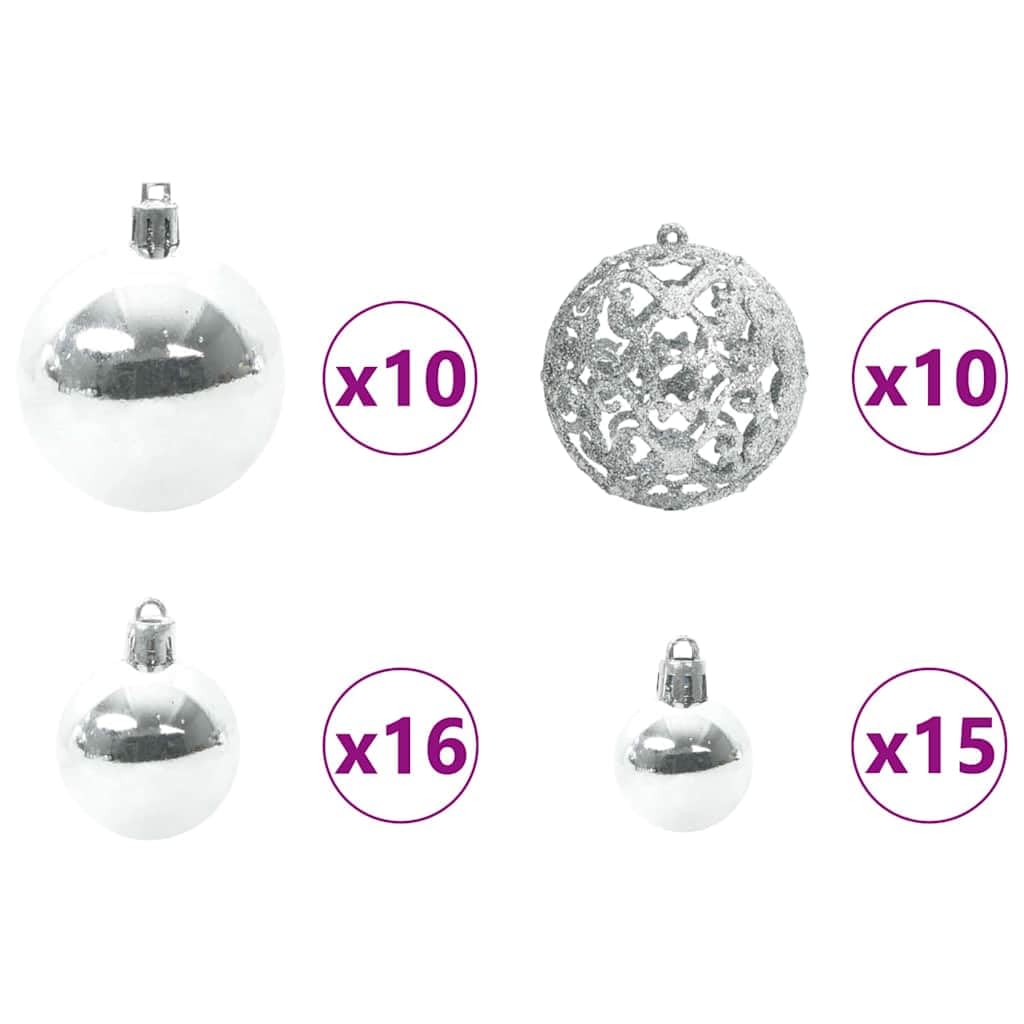 Sapin de Noël artificiel blanc 210 cm, PE et PVC, 300 LED blanc chaud, support pliable, pour intérieur et extérieur, durable