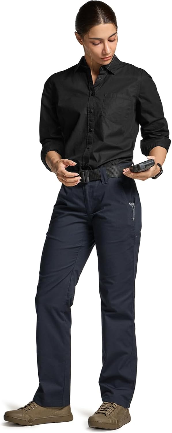 CQR Women's Flex Stretch Tactical Pants, Outdoor Hiking Pants with Pockets, Water Resistant Ripstop Work Pants - Image 8
