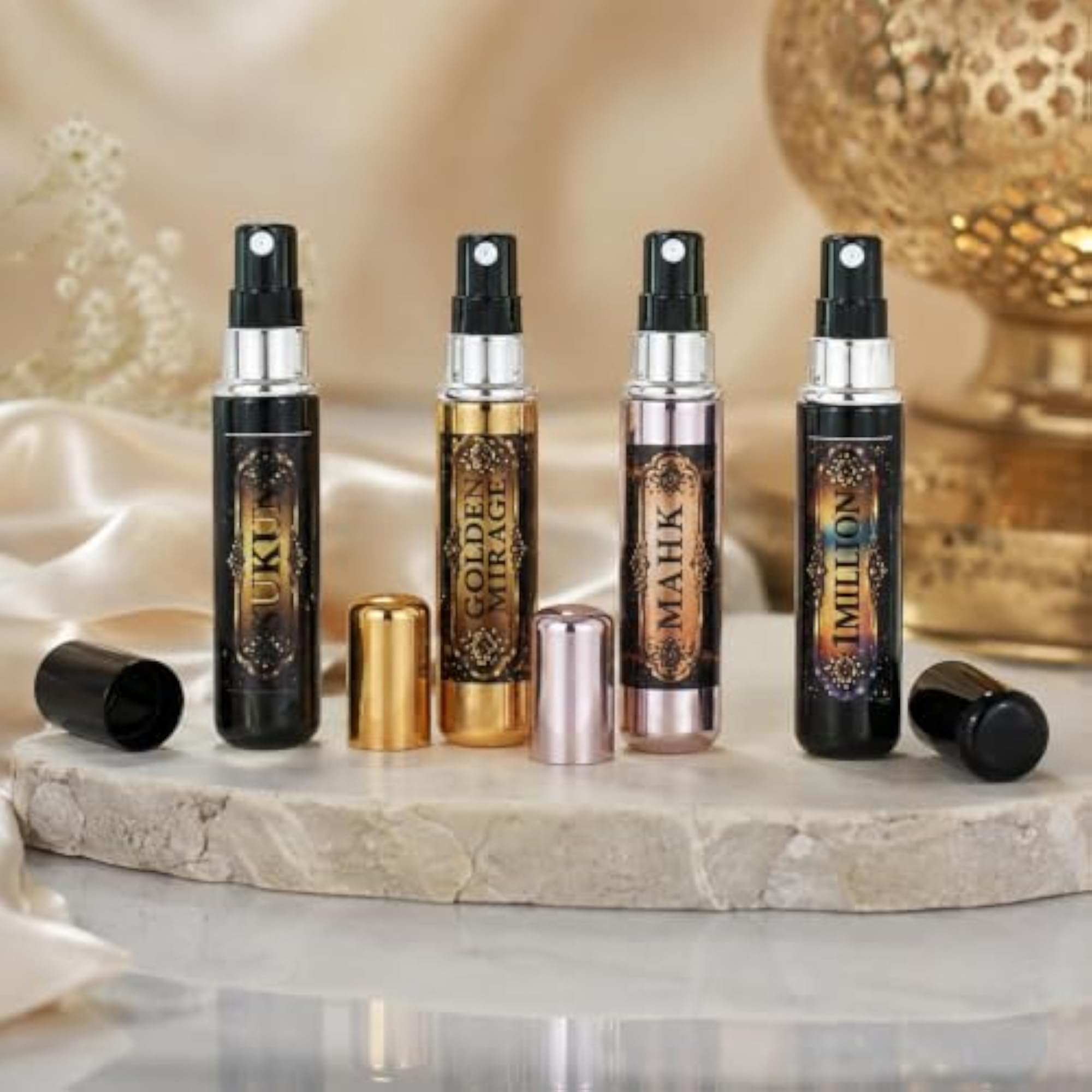 4pc Refillable Perfume Atomizer Spray Bottles, 5ml