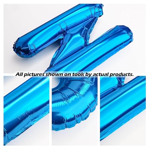 Sroeeshee 1st Birthday Decorations Boys - Blue Happy 1st Birthday I AM ONE Banner Garland, Stars Crowns Number 1 and Letter One Foil Balloons for Kids Baby Shower Supplies - Image 3