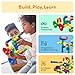 PicassoTiles PTT136 136pcs Tubular Pipes & Spout STEAM Interlocking Educational Building Block Set, Tube Locks, Pipeworks Construction Blocks w/Storage Container Box, Idea Book, Flute Musical Kit