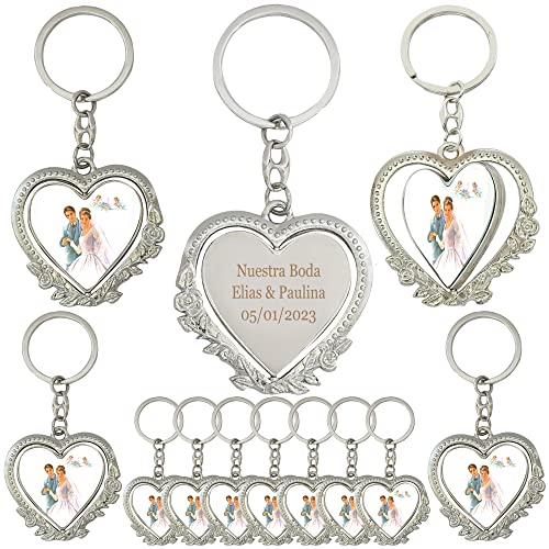 WE Personalized Spinning Wedding Keychain Favor (12 PCS) - Engraved