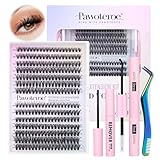 Pawotence Lash Extension Kit DIY 280pcs Individual Lash Clusters Kit 30D 40D Cluster Eyelash Extensions Kit with Bond and Seal, Remover, Tweezers for Self Use (30D&40D, 9-16mm, All Kit)