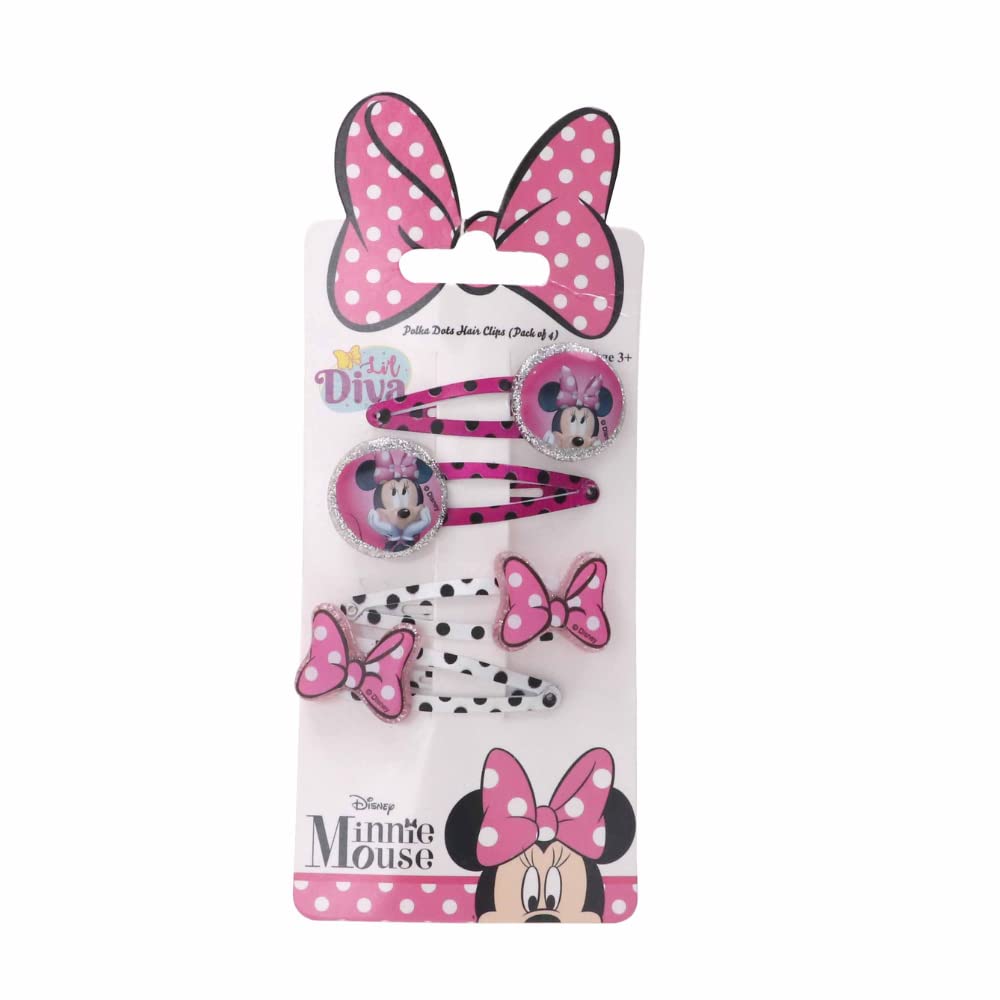 Lil Diva Minnie Mouse Polka Dor Hair Clips Set Of 2 For Girls 3 Years And Above (B0B8GG3118) Amazon Price History, Amazon Price Tracker