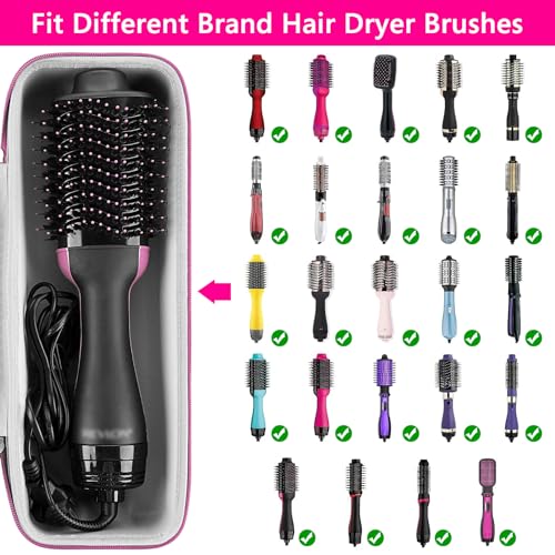 Linkidea Hard Travel Case for Revlon Hair Dryer Brush, Hot Tools One-Step Hair Dryer and Volumizer Styler, Hot Air Brush Carrying Case Box (Rose Red) - Image 5