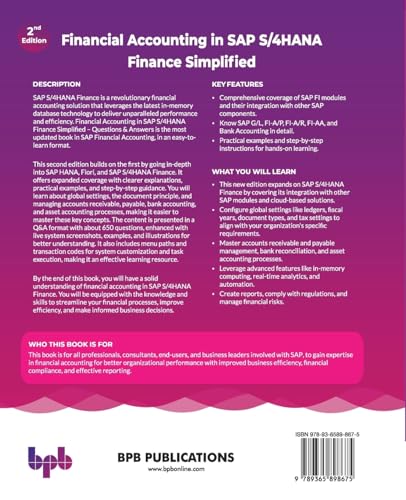 Bpb Publications 9789365898675 Financial Accounting In Sap S/4Hana Finance Simplified: Questions & Answers thumb #1