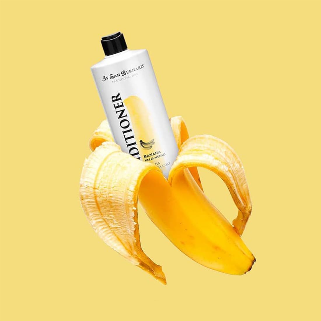 Bálsamo de Banana - Crema para Perros y Gatos – 1L - Ayuda a Normalizar la Elasticidad del Pelo - Mayor Suavidad y Brillantez - Ideal para Pelos Medios - IV San Bernard
