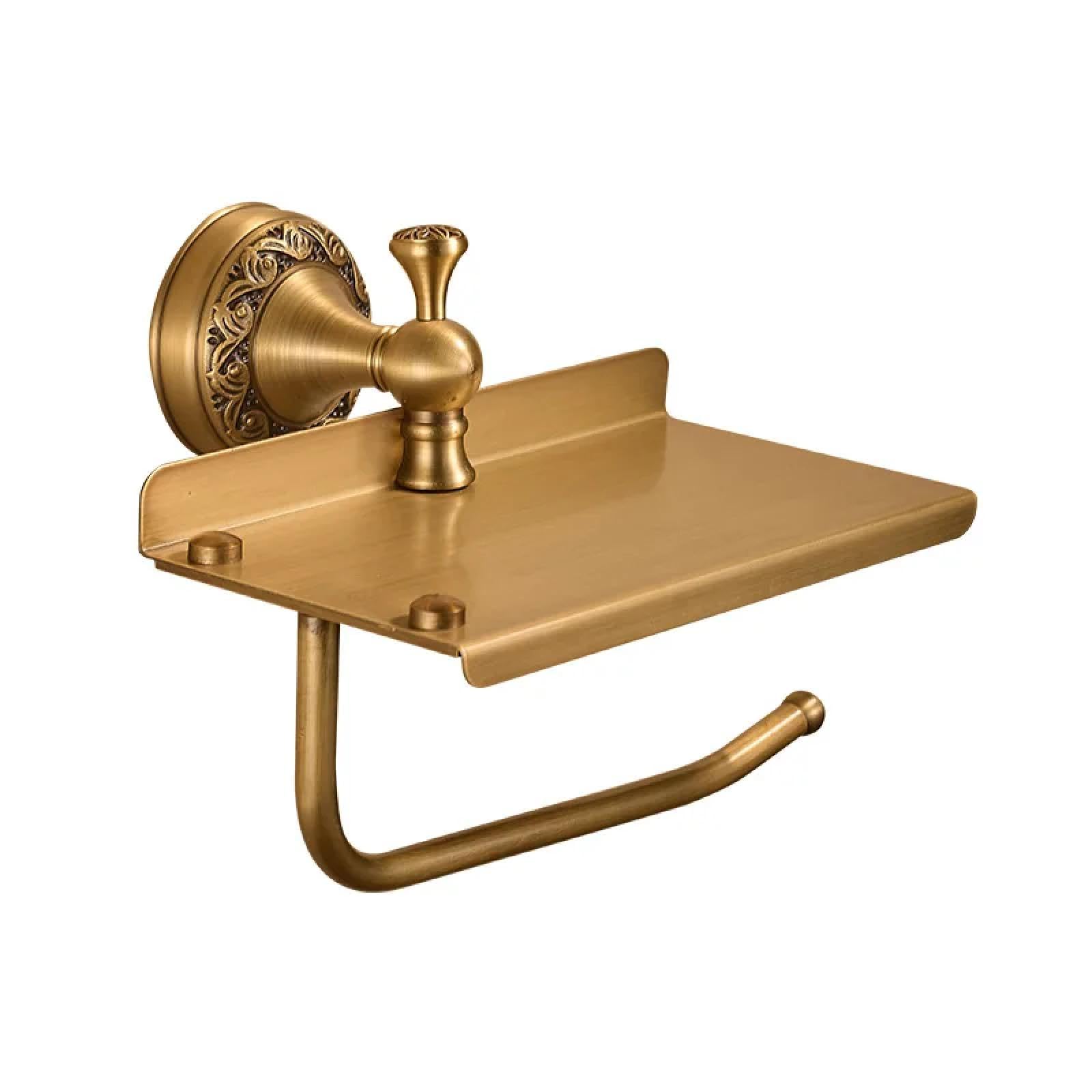 Porte-papier toilette mural en laiton antique brossé luxe