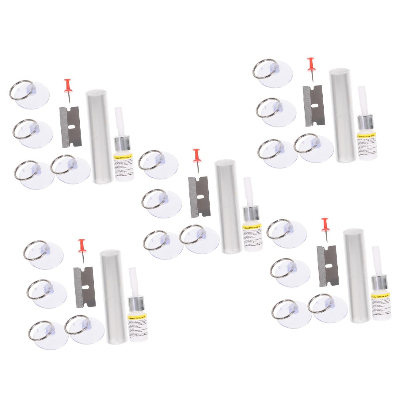 PRETYZOOM 5 Juegos Kit de Reparación de Cristales de Automóvil Kit para Reparar Grietas y Arañazos Parabrisas Rápida y Efectiva para Daños Ventanas de Coche para Múltiples Reparaciones y