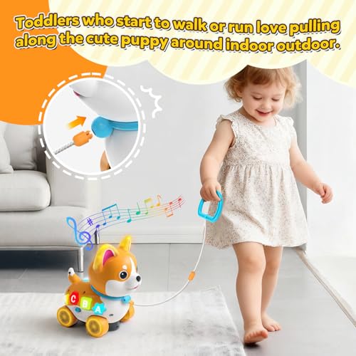 SHXYKZ Baby Toys for 6-12-18 Month, 3-in-1 Musical Puppy Toy, Crawling & Walking Toys for 1 Year Old Boy Girl Gifts, Birthday Gift, Bilingual Learning Educational Puppy for 7 8 9 10 Months — view 5