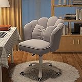 オフィスチェア キャスター付き 昇降式 デスクチェア ベルベット シェル形パソコンチェア 在宅勤務 テレワーク ホームオフィスチェア (グレー)