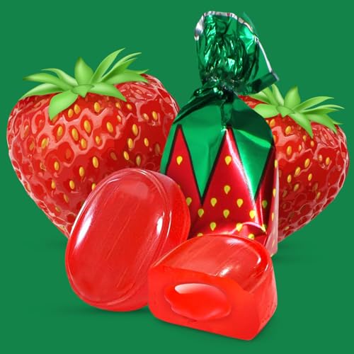 Strawberry Filled Hard Candy Bon Bons, 2 lb Bulk Individually Wrapped Candy - image 2