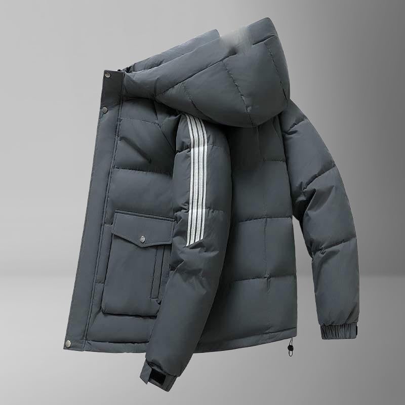 Abrigo de plumón corto para hombre con capucha de invierno 5