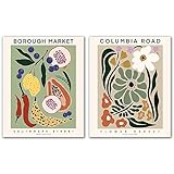 Colorful Matisse Flower Wall Art Print. Borough Market Inspired Posters, Fruits Flower Poster for...