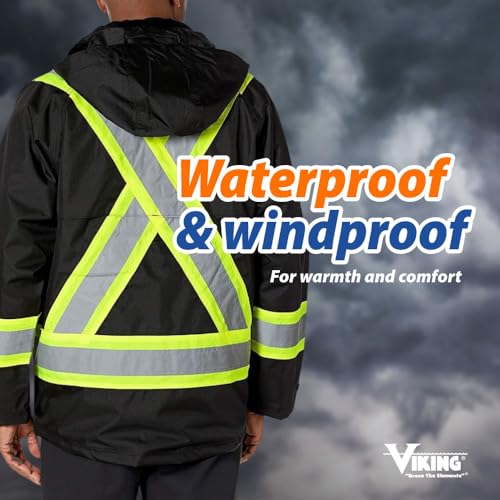 Viking Professional Journeyman 300D Rip-Stop Fire Retardant Reflective Jacket - Fire Resistant Hi Vis Jackets for Men, Black - 4X-Large - Thumbnail 4