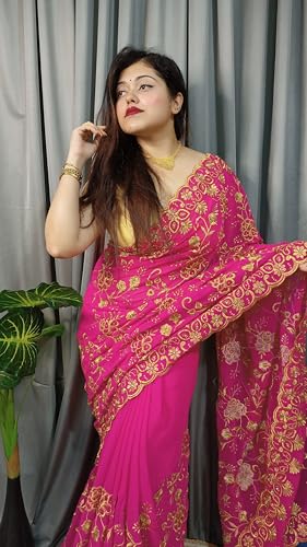 Generic stone work silk saree – image 5