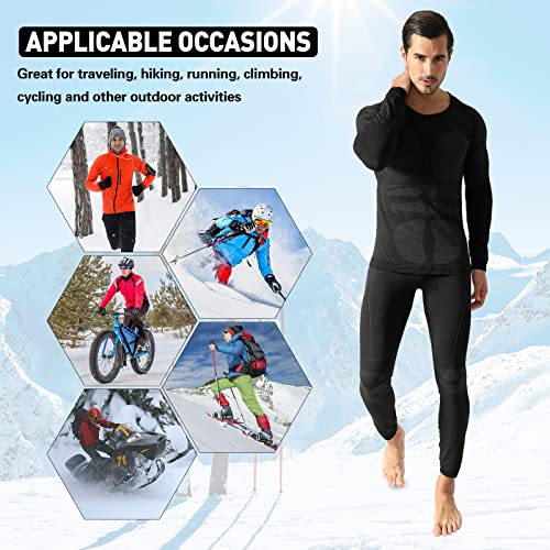 Meethoo Men's Thermal Underwear, Ski Compression Long Johns Set Base Layer Top & Bottom For Cold Weather Hunting Running Gear #TOP6