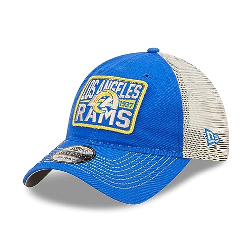 New Era Men's Royal/Natural Los Angeles Rams Devoted Trucker 9TWENTY Snapback Hat